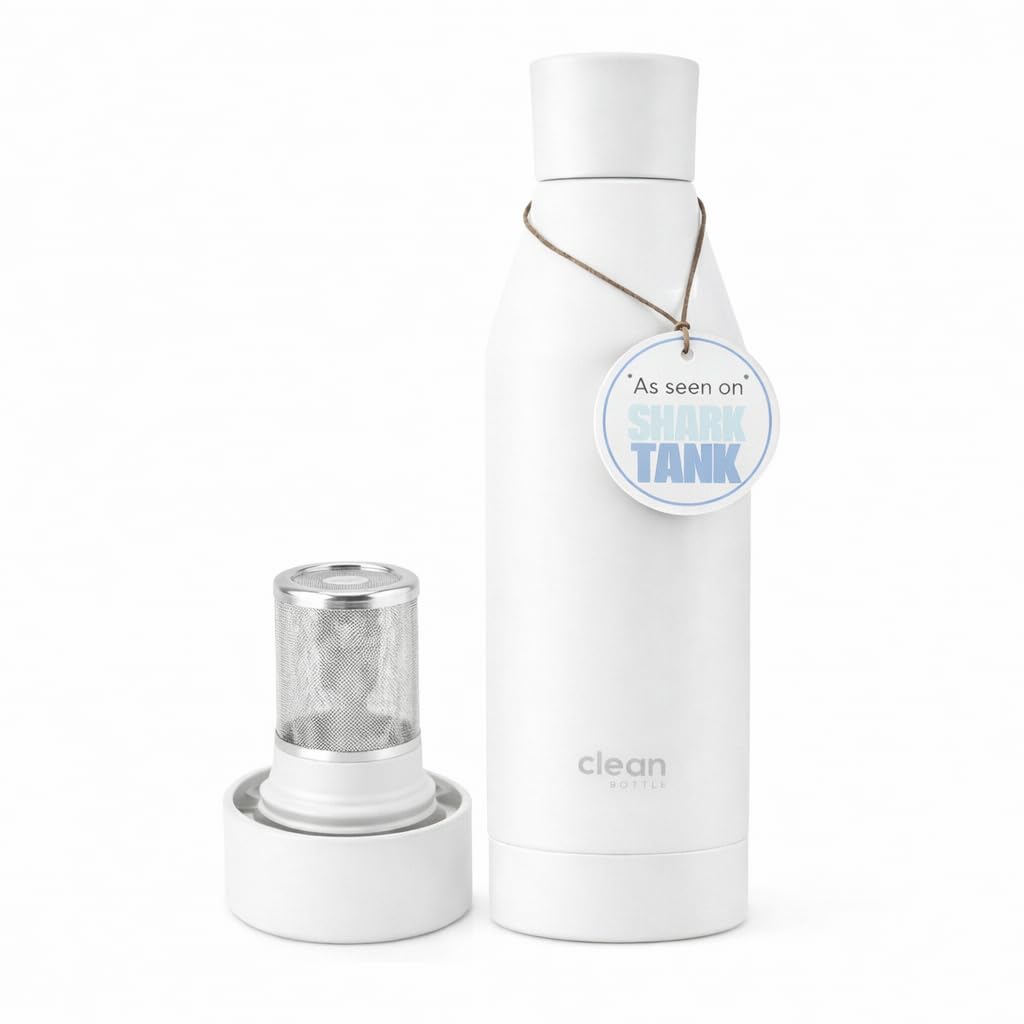 THE CLEAN HYDRATION Co. Insulated Water Bottle with Fruit Infuser | Stainless Steel Removable Bottom Bottle | Double Wall Vacuum Insulated, BPA-Free,