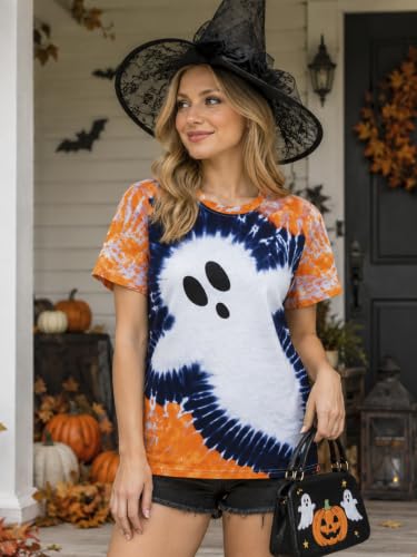 Women's Halloween Shirt, Ghost Tie Dye - image 7