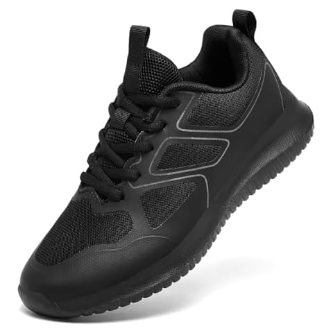 ENLEN&BENNA Non Slip Work Shoes Women,Slip Resistant Work Shoes Water Resistant Walking Food Service Sneakers Chef Kitchen(Black,6) Cover