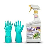 Organic Pet Safe Insect Killer - Bonide Neem Oil 1-Quart, Insect/Disease Control Kills All Stages of Insects, Ready-to-Spray Insecticide, Fungicide & Miticide, Bundled with Centaurus AZ Gloves