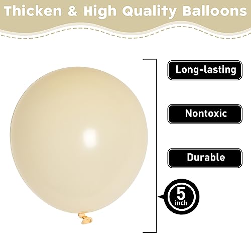 Image of Ivory White Balloons 60pcs 5inch Small Cream Balloon for Balloon Garland Arch 5'' Round Mini Neutral Light Nude Latex Balloon for Kids Birthday Party Decoration DIY Baby Shower Wedding Annversary