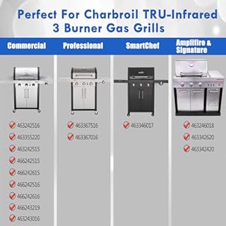 463242516 Grill Grates Replacement Parts for Charbroil Tru Infrared 3 Burner Gas Grill Parts 463355220 463242515 463367016 Grates G474-0017-W2 G466-0025-W1A Char-Broil 17 inch Cast Iron Cooking Grids