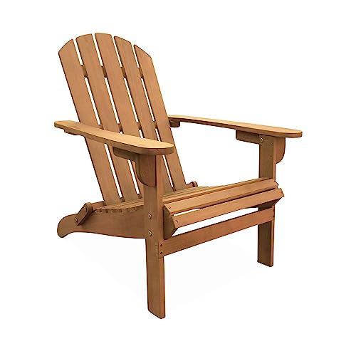 Alice's Garden - Fauteuil de Jardin en Bois - Adirondack Salamanca- Eucalyptus. Chaise de terrasse Retro. siège de Plage
