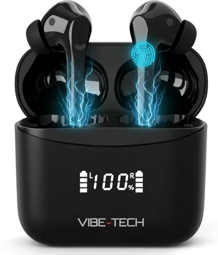 Écouteurs sans fil VIBE-TECH Bluetooth noir contre les bruits ambiants au bureau