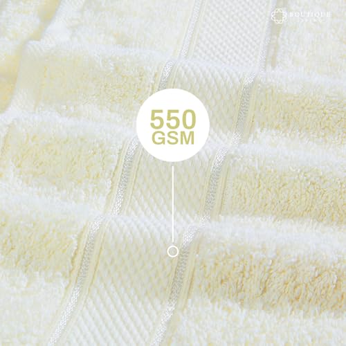 Image of BOUTIQUE LIVING Luxe Loom 100% Cotton 550 GSM Cream Hand Towels - Pack of 2