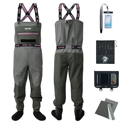 Goture 5-Layer Pink Breathable Chest Womens Waders & Tool Kit XXL