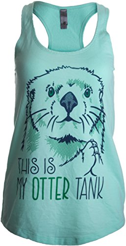This is My Otter Tank | Cute Otter Lover Top, Women's Racerback Workout Tank-(Racerback,S) Mint