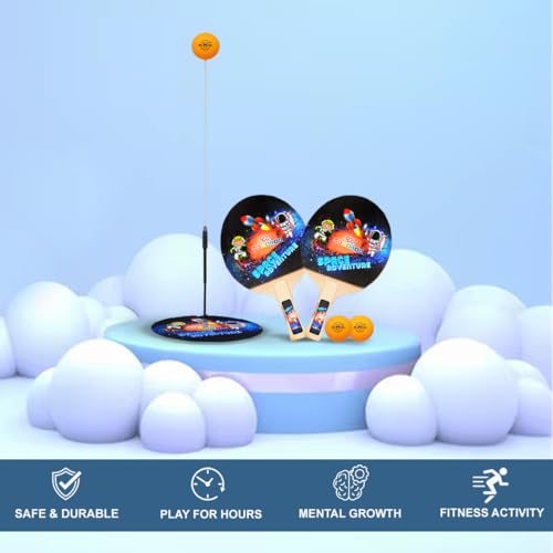 Wembley Table Tennis Trainer Toys for Kids 5 6 7 Years Age Indoor Outdoor Games for Boys Girls Adults Teenagers - BIS Approved - Astronaut, Multicolor 7 41ZBpb +rdL