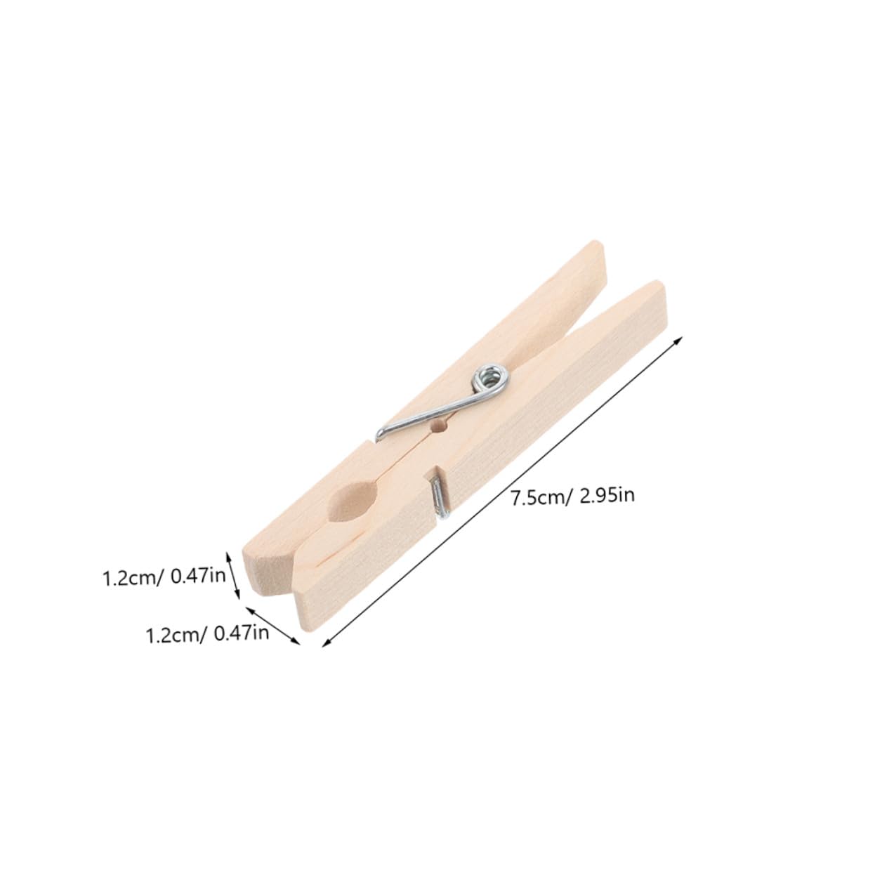 INOOMP 70 Piezas Pinzas de Madera para Ropa Unidades Diseño Antideslizante y Resistente al Viento Clips sin Pintar para Colgar Fotos Manualidades y Secado Seguro Exteriores