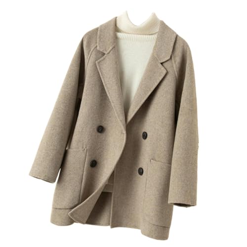 Veste en tweed pour femme en cachemire double face chaud et élégant