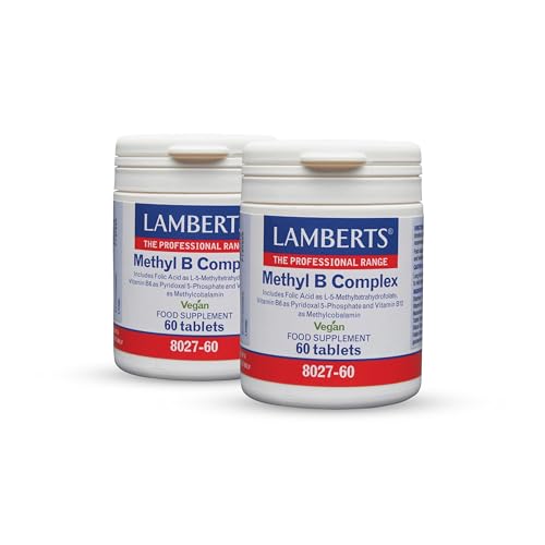 Pack x2 | Lamberts Methyl B Complex, Complejo B Avanzado, Vegetariano y Vegano, Con Metilfolato y P5P, Para Sistema Inmune y Función Psicológica | 60 Tabletas | LAMBERTS