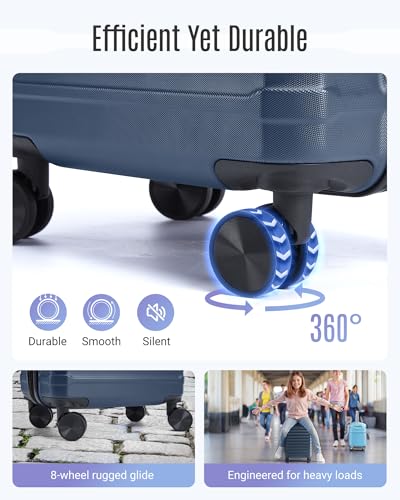 LIGHT FLIGHT Carry On Luggage 22x14x9 Airline Approved, Carry On Suitcases with Wheels, Expandable Hardside Lightweight Rolling Travel Luggage with TSA Lock 20 Inch Carryon, Royal Blue - Image 6