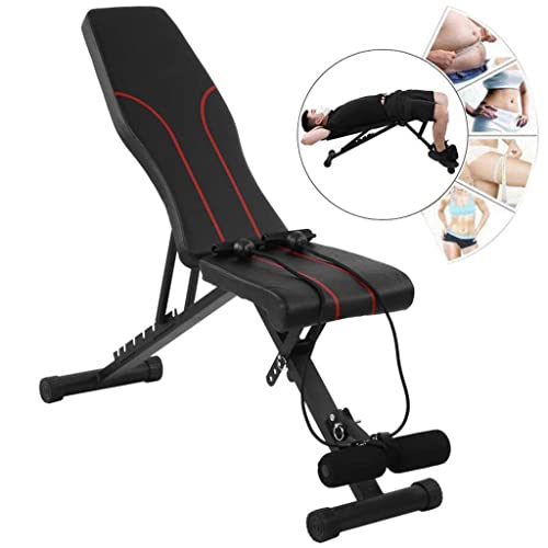 QWVDS Verstelbare Full Body Workout Bank Opvouwbare Bank Multifunctionele Utility Halterbank - Image 7