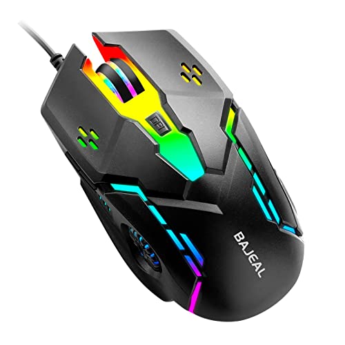 MatureGirl Wired Gaming Mice,Computer RGB Gaming Mouse Wired Backlight Ergonomic USB Corded Mobile Office Optical Mice for Computers and Laptops,4 DPI Up to 3200 DPI (Black) MatureGirl Wired Gaming Mice,Computer RGB Gaming Mouse Wired Backlight Ergonomic USB Corded Mobile Office Optical Mice for Computers and Laptops,4 DPI Up to 3200 DPI (Black)