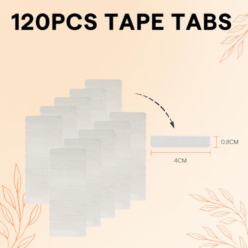 Image of Full Shine Double Sided Replacement Tape, White, 0.8cm*4cm 120PCS | Replacement Tape for Hair Extensions, Double Sided Adhesive, DIY Tape in Extension, Professional Strong Hold