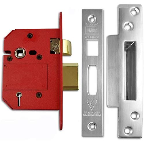 Union Locks BS 5 Lever StrongBOLT Sashlock - Satin Stainless Steel - Size 68