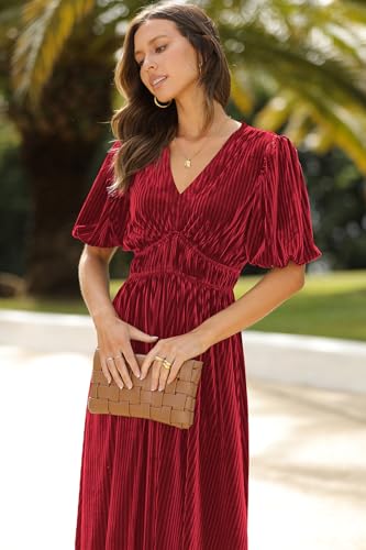 Image of Sissyaki Velvet Maxi Dress Fall Wedding Guest Dress 2026 | Semi Formal to Formal Events, Family Pictures, Holiday Party Dinner Dress