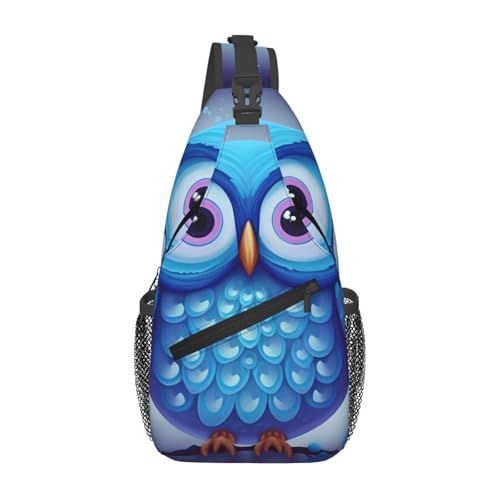 Bolso cruzado masculino mochila sling azul búho