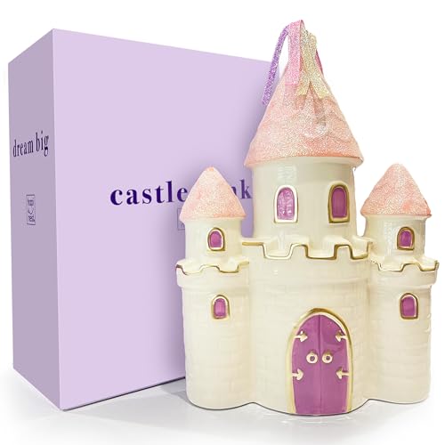 Image of Hapinest Ceramic Princess Castle Piggy Bank for Girls