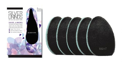 Silver Linings Odor Absorbing Shoe Liners (5 pairs) - Black