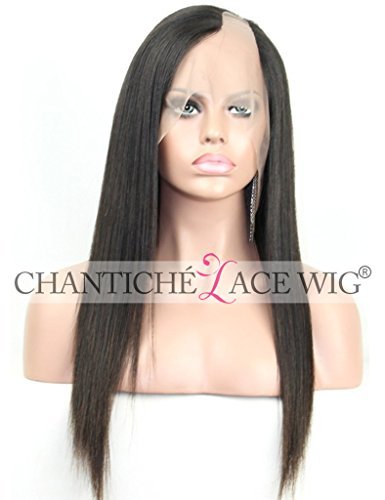 Chantiche Brazilian Silky Straight U Part Lace Front Wigs 100% Remy Human Hair Wigs For Women Very Natural Looking Left Part 130 Density Medium Size Cap Medium Brown Lace 16Inches #1B