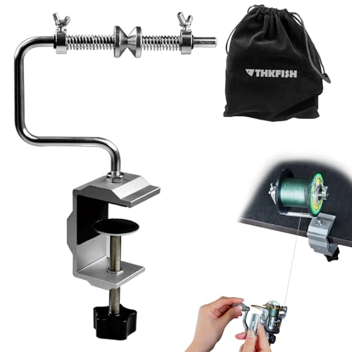 Thkfish Fishing Line Spooler Fishing Line Winder Spooler Fishing Accessories Adjustable Stable Portable Fishing Line Spooler With Clamp A-Long Style cover