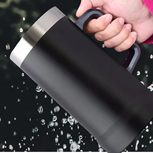 Caneca Isotérmica Com Alça para Cerveja Caneco Térmica Chopp Aço Inox 700ml Preto