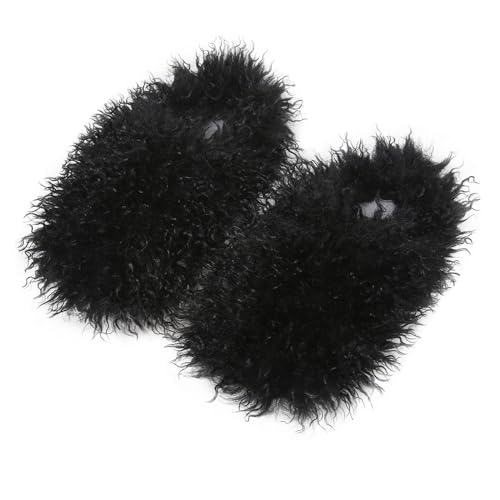 Gegefur Women's Faux Fur Slippers Slide Fluffy Sandals Open Toe Indoor Outdoor Fuzzy Slides