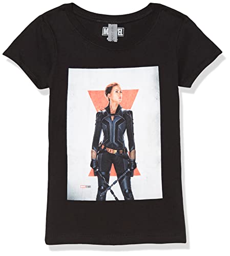 Poster Black Widow T-shirt imprimé Marvel manches courtes noir L
