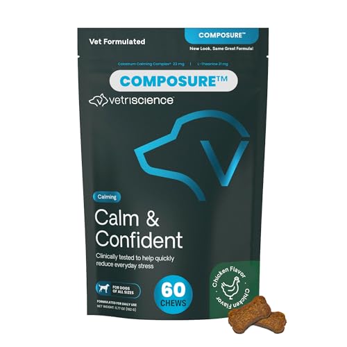 VetriScience Calm & Confident Chews, Composure Clinically Tested Calming and Anxiety Supplement for...