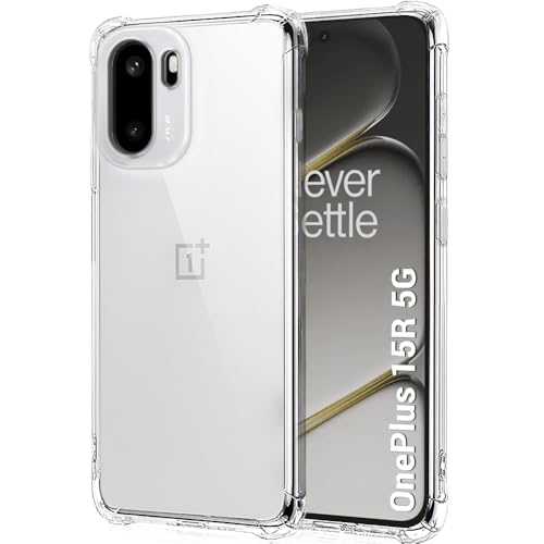 Image of TheGiftKart Shockproof Back Cover Case for OnePlus 15R 5G | Raised Bumps for Camera & Screen Protection | Ultra Clear Soft Silicone Back Cover Case for OnePlus 15R 5G (TPU, Transparent)