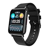 Spade & Co Health Smartwatch 2 - Health Fitness Tracker with Body Temperature, Blood Oxygen, Heart Rate Monitoring, Sleep Tracking, Text Call Alerts - Compatible with iPhone Android (Black)