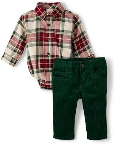 Gymboree Baby Boys' And Newborn Button Down Shirt and Pants, 2 Piece Outfit image 4