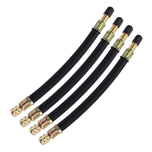 Image of X AUTOHAUX 4pcs Tire Valve Extension Stem Adaptor Tool Flexible Dual Valve Stem Extender Pipes 18cm / 7.1 inch for Car Truck Bike Trailer RV Portable Air Compressor
