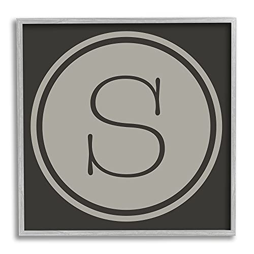 Stupell Industries Modern S Initial Elevator Key Circular Shape Framed Wall Art