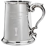 I LUV LTD 1 Pint Krug für Glasgow CELTIC FC 2024-25 Schottische Premiership-Meister Zinn Bierkrug Fußball Personalisierte Geschenke für Männer