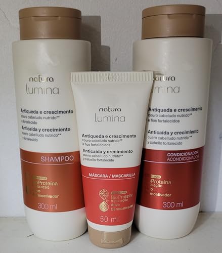 Lumina Kit Antiqueda e Crescimento, Shampoo 300ml, Condicionador 300ml, Máscara