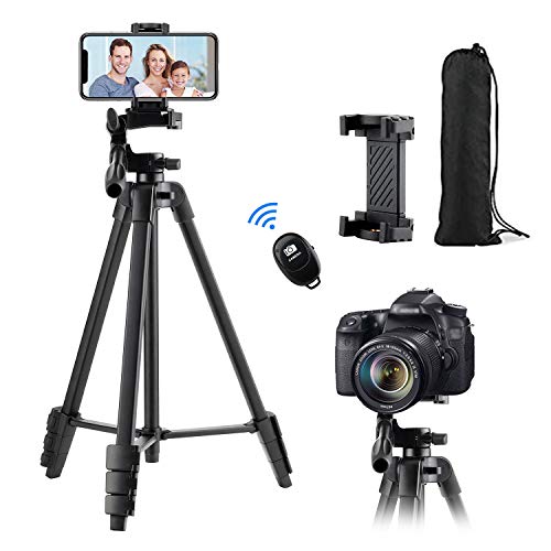 Tripé Eocean para Câmeras e Celularer 136cm / 54'' de Alumínio, com Controle Remoto e Bluetooth