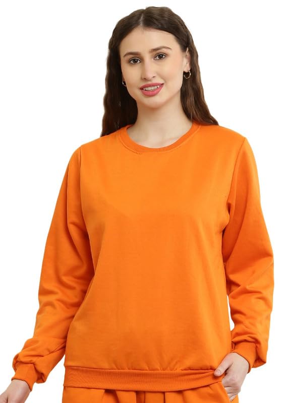 Women Plus Size Fleece Round Neck Sweatshirt for Women Women's Fleece Round Neck Regular Fit & Plus Size Sweatshirt-picture-53
