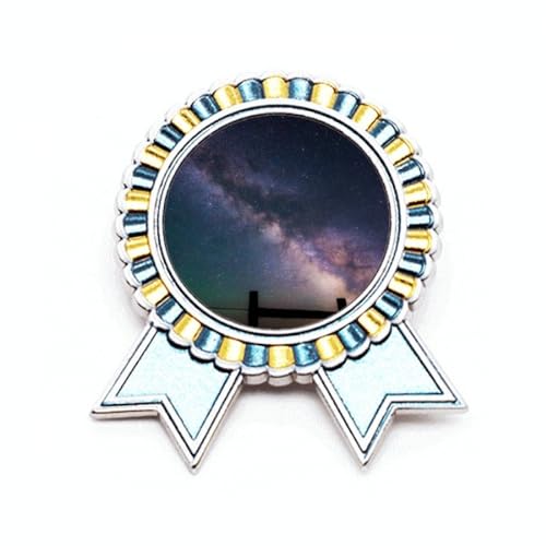 Broche étoiles violettes galaxie M en métal style Art déco