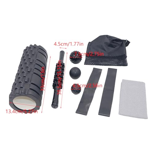 Set de 9 piezas de rodillos de espuma para yoga con palo de masaje y pelotas para recuperación muscular y estiramiento miniatura 4
