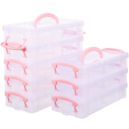 Rangement scolaire et bureau efficace avec la trousse empilable rose ABOOFAN