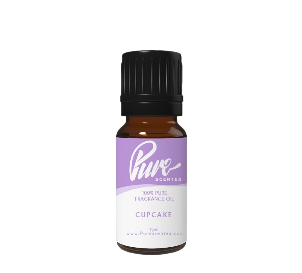 Pure Scented Cupcake 10ml Fragrance Oil - 1 x 10ml, Suitable for Candles, Soaps, Slime, Diffusers, Cosmetics, Wax Melts