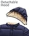 JiAmy Baby Winterjacke Jungen Mädchen Gefüttert Warm Abnehmbarer Kapuzen Steppjacke Kleinkinder Winddicht Outdoor Winter Mantel Oberbekleidung für 4-5 Jahre, Navy Blau
