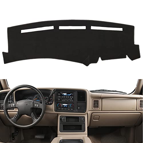 Blibliunit Dashboard Cover For Chevrolet Silverado 1500 2500 3500 1999-2006 Avalanche Chevy Tahoe Suburban Gmc Sierra Yukon Dash Cover Mat(Premium Carpet, Black) #TOP20