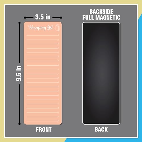 Image of Clickedin Magnetic Shopping List Grocery Fridge Magnet, 10x24 cm Acrylic Board with Marker (Papaya Orange)