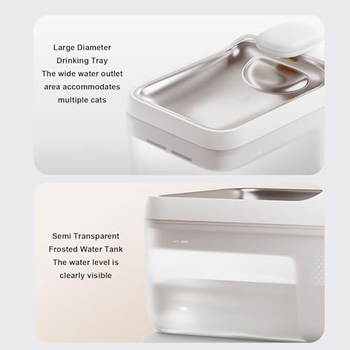 Fuente de agua inalámbrica para gatos de acero inoxidable miniatura 5