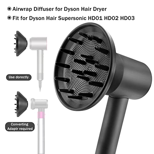 Dyson Supersonic Hair Dryer Diffuser Attachment Nozzles - Black