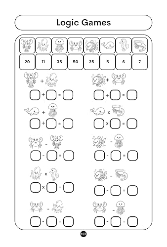 Image of Maths and Logic Games for Brilliant Kids - 8 to 9 Years Old - Activity Book for Kids - Brain Boosting | Math Booster | Activity Book to develop Math Skills | Best Birthday, Return Gift