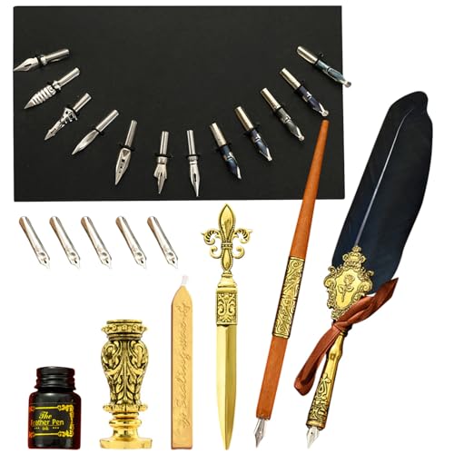 Ensemble de plumes d'oie vintage authentique pour calligraphie et correspondance